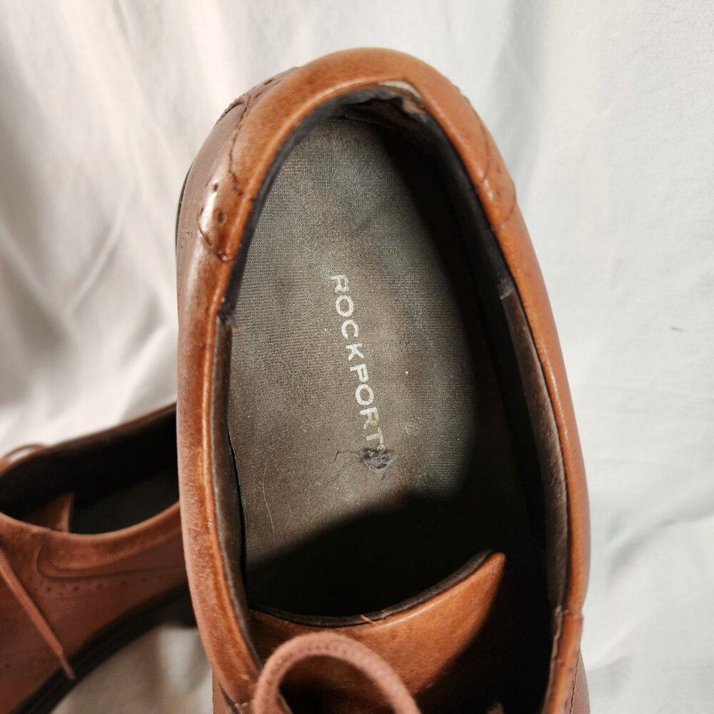 ROCKPORT APM2030 F PLAIN TOE OXFORDS BROWN LEATHER LACE UP MEN'S SHOES 11 M - Picture 5 of 16